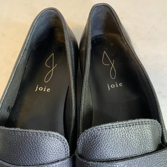 JOIE 8.5  Pebbled Leather Loafers Driving Shoes Moccasins Black Flats - Picture 2 of 4